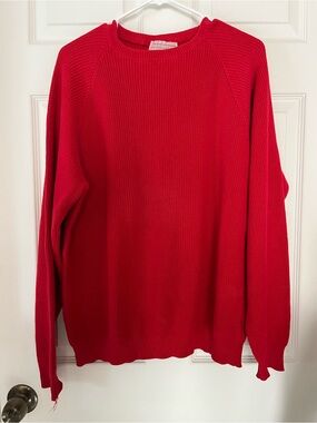 Lord Jeff Men’s XL Red Fine Cotton Crewneck Sweater, Unisex